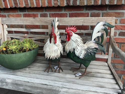 Nieuw leuke set levensgrote metalen kippen hanen, Huis en Inrichting, Woonaccessoires | Overige, Nieuw, Ophalen of Verzenden