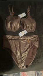 Livera goud bikini broekje 44 bh top 44 cup F/G nieuw kaart, Ophalen of Verzenden, Zo goed als nieuw, Bruin, Bikini