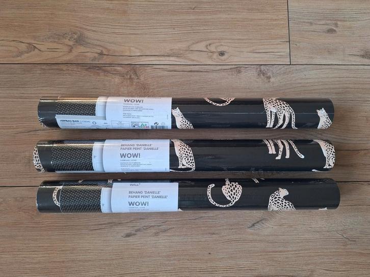 Behang met panterprint, Huis en Inrichting, Stoffering | Behang, Zwart, Beige, 10 tot 25 m², Ophalen