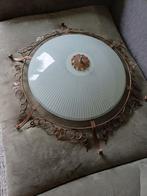 Oude Plafonnière - 74cm Doorsnede, Huis en Inrichting, Lampen | Plafondlampen, Ophalen, Gebruikt, Glas, Vintage