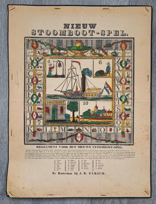 Antiek Boordspel Nieuw Stoomboot-spel - Zeldzaam, Antiek en Kunst, Antiek | Speelgoed, Ophalen of Verzenden