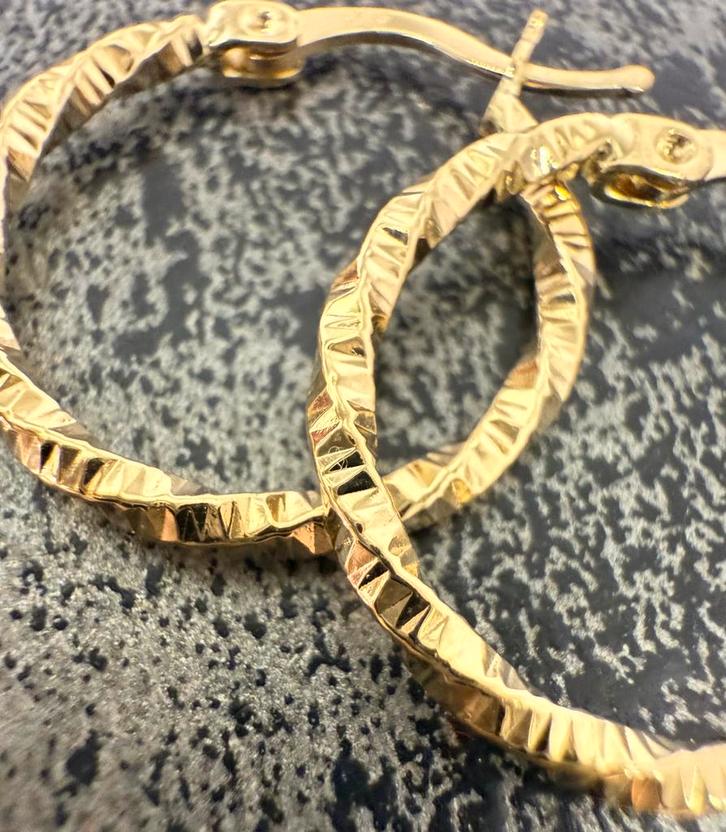 Prachtige 14 karaats gouden oorbellen | creolen, Sieraden, Tassen en Uiterlijk, Oorbellen, Nieuw, Goud, Ophalen of Verzenden