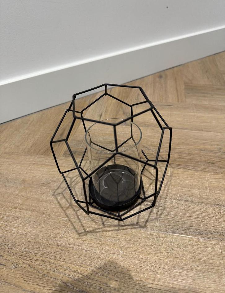 ZGAN mat zwart waxine licht kaars houder windlicht Loods 5, Huis en Inrichting, Woonaccessoires | Kandelaars en Kaarsen, Minder dan 25 cm