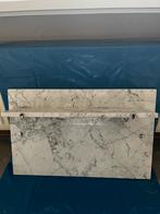 Marmer planchet met achterplaat 40x63cm en bevestiging, Ophalen, Gebruikt, Overige typen