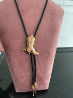 Gouden Cowboy boot stropdas ketting Vintage, Ophalen of Verzenden, Zo goed als nieuw, Goud
