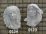 Indiaan man en Indiaan vrouw wand decoratie., Ophalen, Nieuw, Beton, Mensenbeeld
