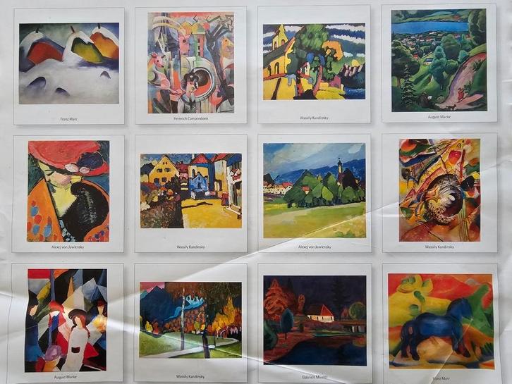 12 prachtige kunstprints – Der Blaue Reiter – (46,5x48cm), Antiek en Kunst, Kunst | Litho's en Zeefdrukken, Ophalen of Verzenden