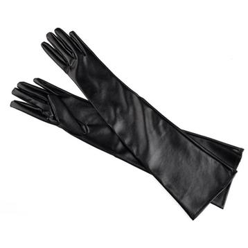 Leer look handschoenen (sexy elleboog zwart leren fetish) beschikbaar voor biedingen