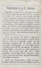 P558 prentje gebed voorbereiding tot de h communie, Ophalen of Verzenden, Zo goed als nieuw