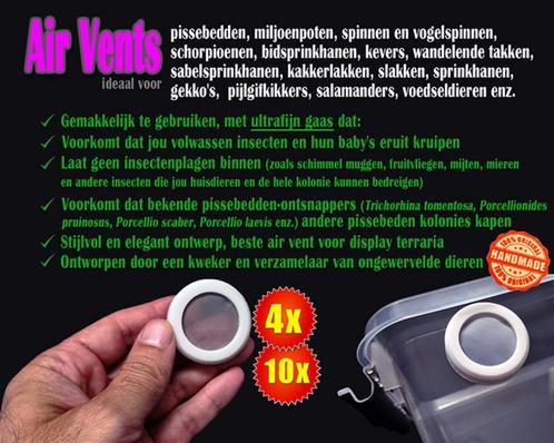 air vents ventilatieroosters voor isopods, ongewervelden enz, Dieren en Toebehoren, Reptielen en Amfibieën | Toebehoren, Nieuw
