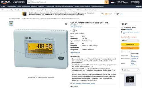 Digitale Thermostaat  - Geca Easy 503 - Weekprogramma 24 uur, Doe-het-zelf en Verbouw, Thermostaten, Nieuw, Slimme thermostaat