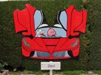 Geboorteborden o.a. baby en ooievaar in prachtige rode auto., Ophalen, Nieuw, Geboortebord