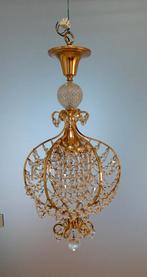 Kristallen hallamp 70er jaren, Huis en Inrichting, Lampen | Hanglampen, Ophalen, 50 tot 75 cm, Klassiek, Zo goed als nieuw