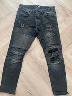 Heren Ripped skinnyjeans maat 34 zwart donkergrijs, Ophalen of Verzenden, Zo goed als nieuw, Zwart, W33 - W34 (confectie 48/50)