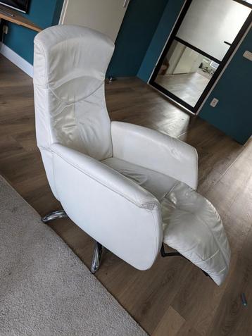 Wit leren Relax fauteuil 