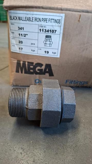 3-delige gietijzeren koppeling 11/2'' binnen/buiten Zwart beschikbaar voor biedingen