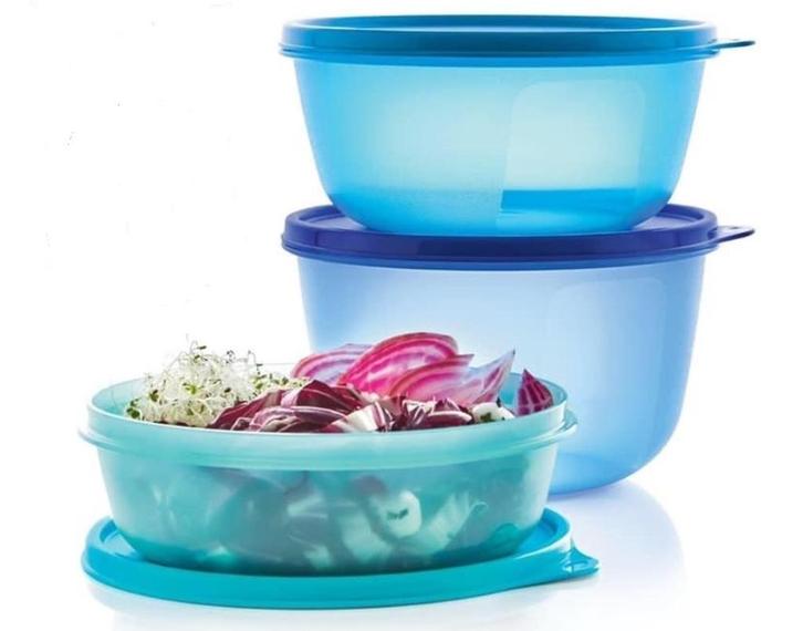 Tupperware Ruimtekommen Set van 3 Blauw Nieuw, Huis en Inrichting, Keuken | Tupperware, Nieuw, Bak of Kom, Blauw, Ophalen of Verzenden