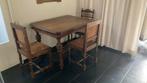 Antieke tafel met 3 stoelen vlechtwerk zitting, Ophalen