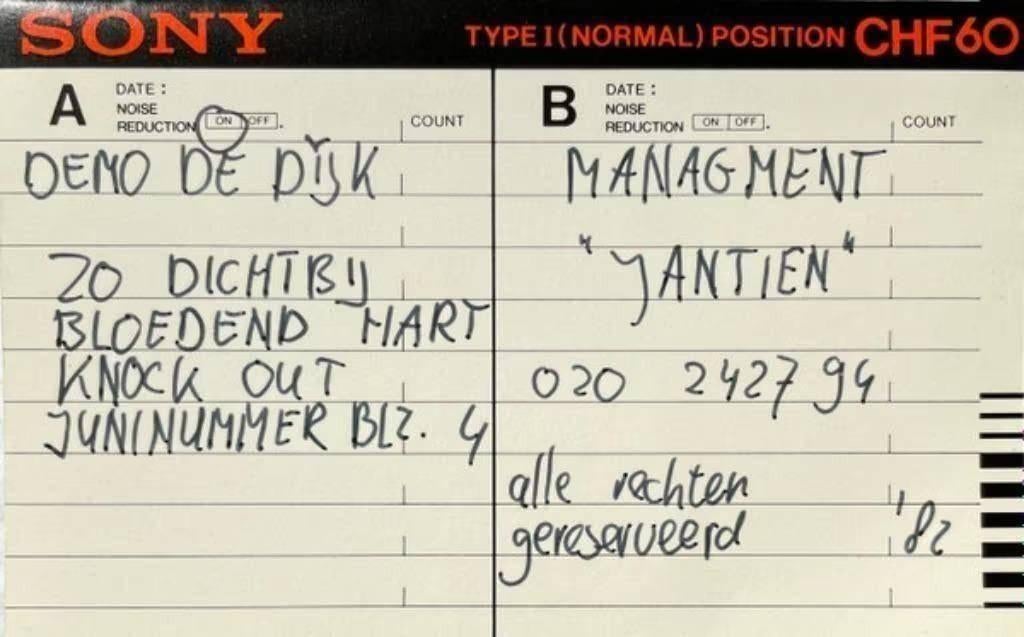 Gezocht - Cassettes De Dijk Demo's - Elke Dag Een Nieuwe..., Cd's en Dvd's, Cassettebandjes, Ophalen of Verzenden, Zo goed als nieuw