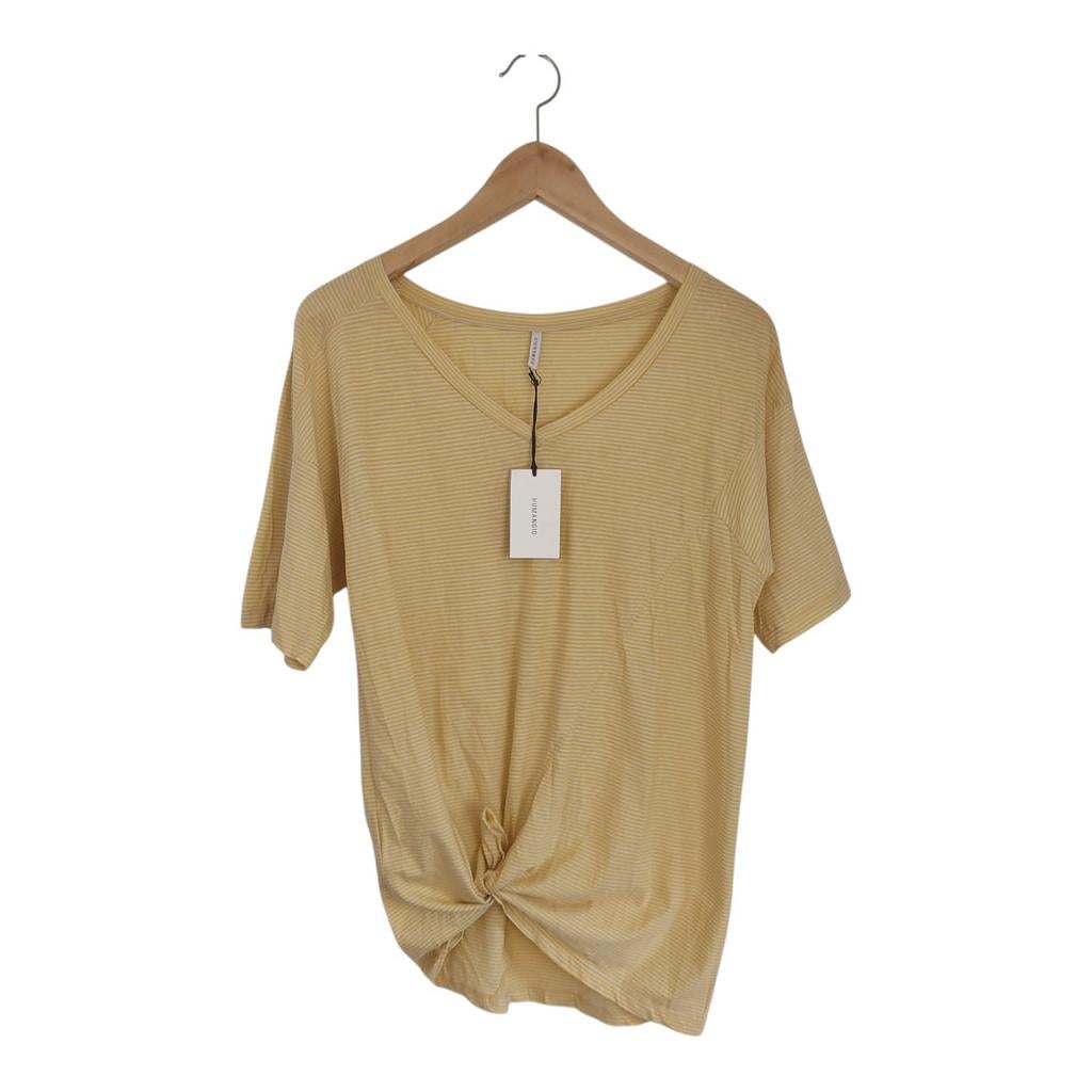 Humanoid T-shirt Joya Stripe Geel Maat XS Nieuw!, Humanoid, Geel, Nieuw, Ophalen of Verzenden