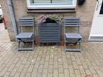 Grijs geschilderd setje ikea tuintafel + stoelen inklapbaar, Tuin en Terras, Ophalen of Verzenden, Zo goed als nieuw, Hout, Inklapbaar