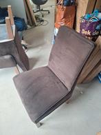 4 nette stoelen met velvet overtrek, Huis en Inrichting, Stoelen, Ophalen, Bruin, Zo goed als nieuw, Vier