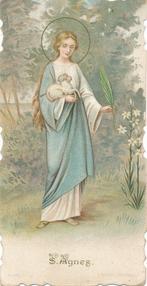 Devotieprentje van de Heilige Agnes1912, Ophalen of Verzenden, Zo goed als nieuw, Kaart of Prent, Christendom | Katholiek