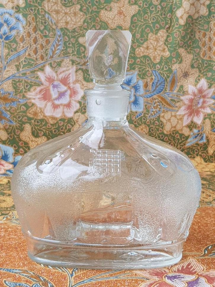 Zeldzame oude Seagers gin jubileum karaf uit Engeland 19 cm., Antiek en Kunst, Antiek | Glas en Kristal, Ophalen of Verzenden