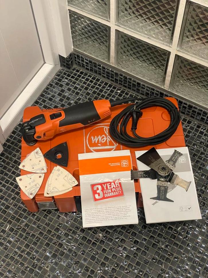 Fein Multimaster FMM 350 QSL., Doe-het-zelf en Verbouw, Gereedschap | Zaagmachines, Zo goed als nieuw, Minder dan 600 watt, 70 mm of meer
