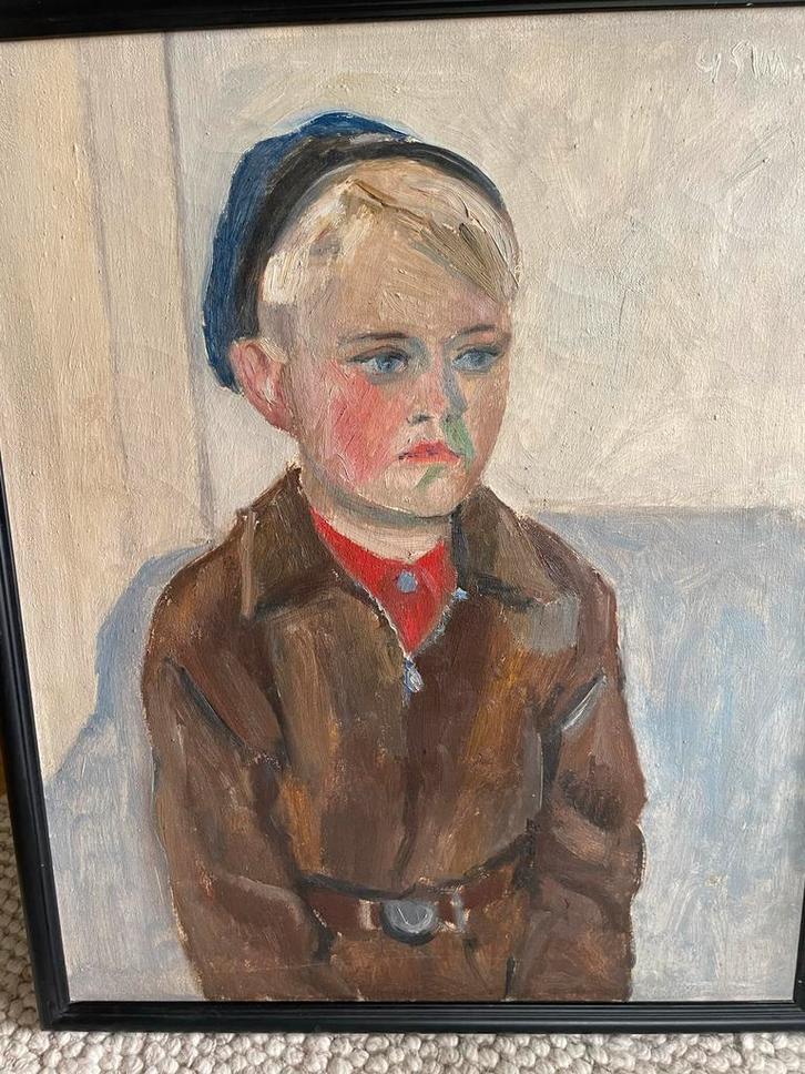 Portret van een Jongen - Olieverfschilderij Gunnar Malm, Antiek en Kunst, Kunst | Schilderijen | Klassiek, Ophalen of Verzenden