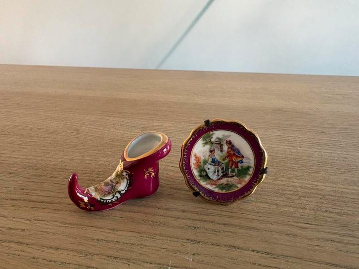 2 prachtige vintage Limoges porseleinen miniaturen, Antiek en Kunst, Antiek | Porselein, Ophalen of Verzenden