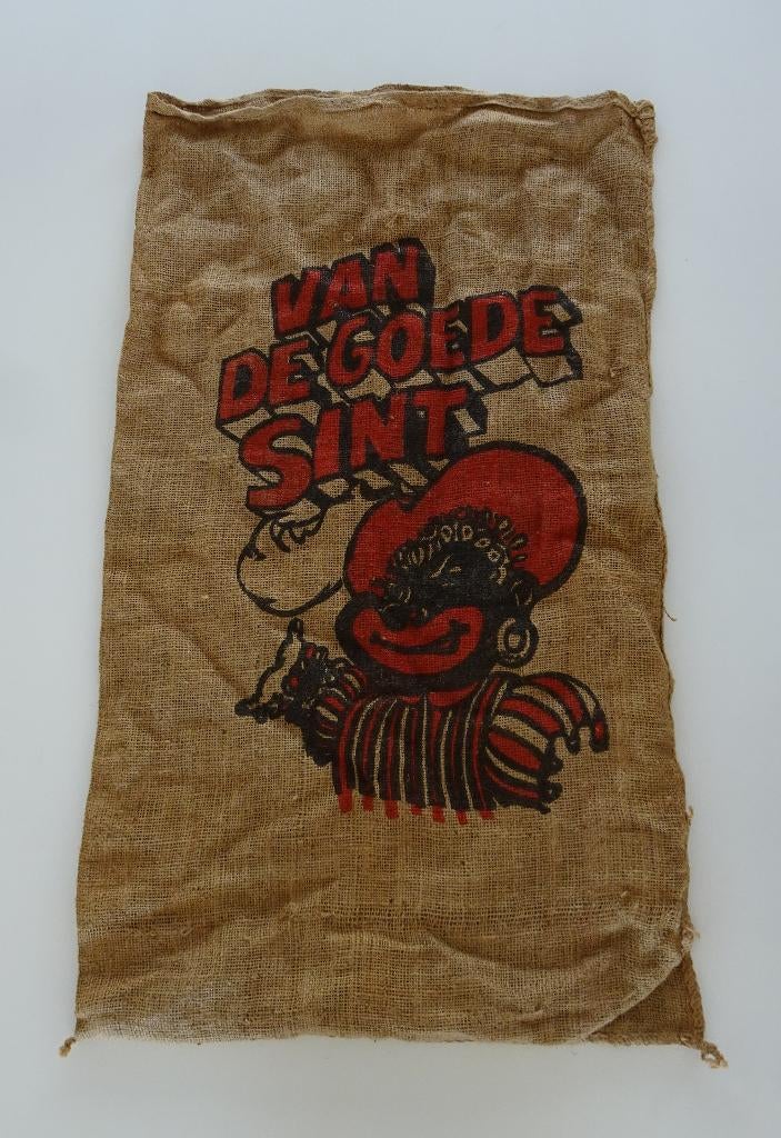 Vintage Jute Sinterklaas Zak uit de Jaren 90, Diversen, Sinterklaas, Zo goed als nieuw, Ophalen