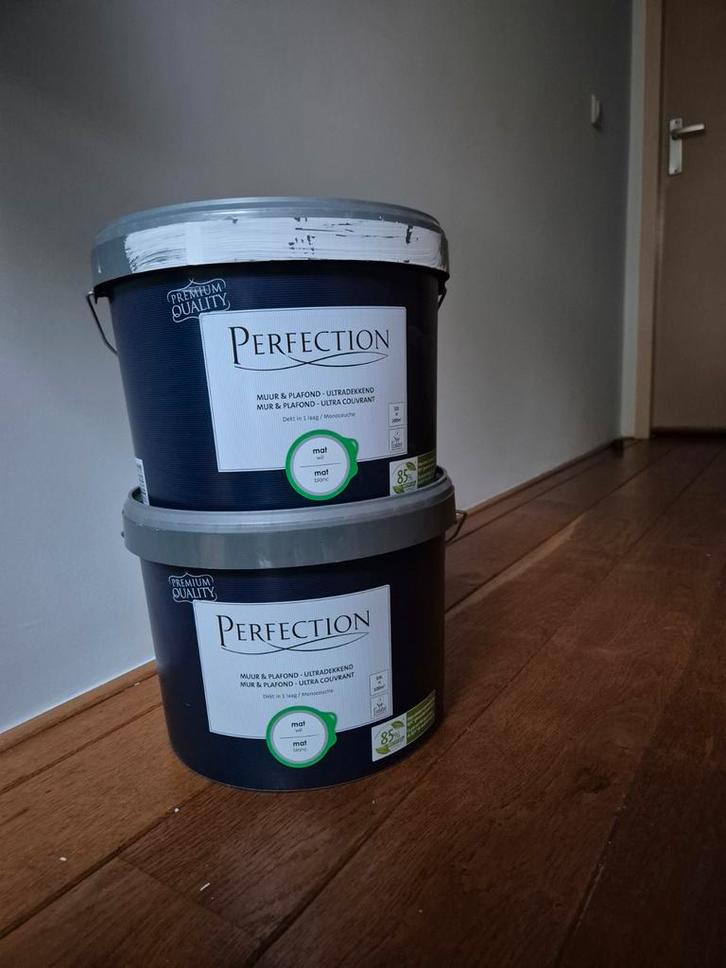 2 emmers Perfection Muurverf en Plafondverf p/s 10 liter, Doe-het-zelf en Verbouw, Verf, Beits en Lak, Nieuw, Verf, 10 tot 15 liter