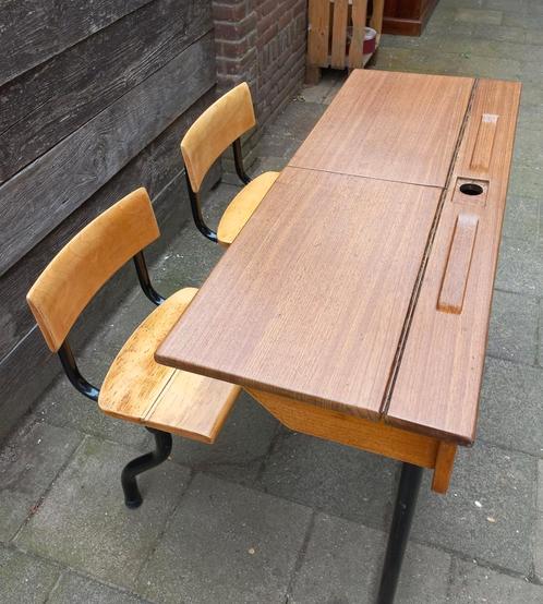 Retro schoolbankje, Kinderen en Baby's, Kinderkamer | Inrichting en Decoratie, Zo goed als nieuw, Ophalen