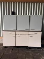 Witte keuken met bovenkastjes, Ophalen, Gebruikt, 25 tot 50 cm, Wit