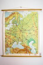 Vintage, retro schoolkaart, schoolplaat, kaart Oost-Europa, Ophalen of Verzenden, Aardrijkskunde