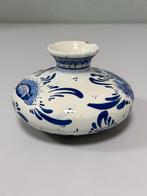 Antieke vintage Delfts blauwe vaas blauw wit porseleinen, Ophalen of Verzenden