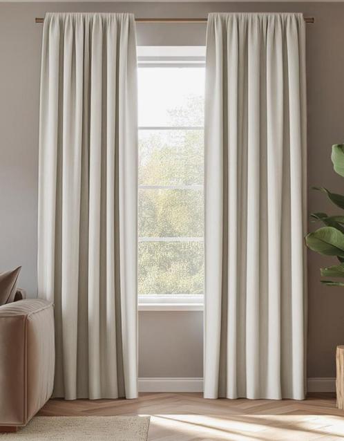 Prachtige elegante gordijn 140 x 270 beige/off white, Huis en Inrichting, Stoffering | Gordijnen en Lamellen, Nieuw, 200 cm of meer