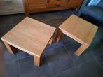 2x bijzettafel eikenhout 65 x 65 cm, Ophalen, Minder dan 45 cm, Vierkant, 55 tot 75 cm