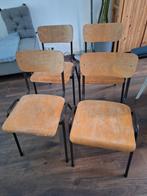 Vintage industriele schoolstoel, Metaal, Gebruikt, Ophalen