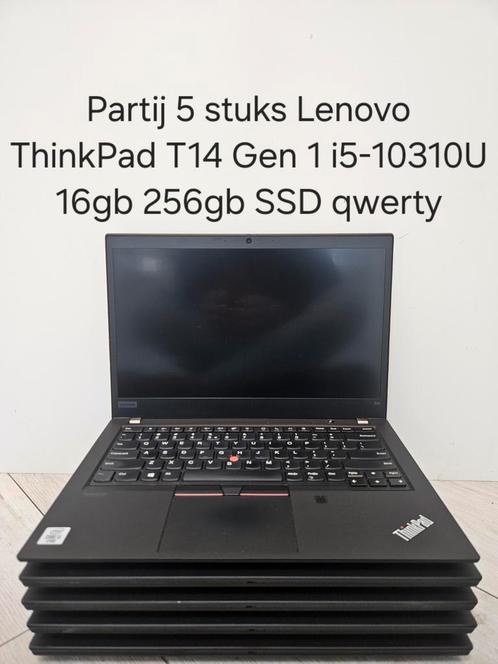Partij 5 x Lenovo ThinkPad T14 Gen 1 i5-10310U 16gb 256gb, Computers en Software, Windows Laptops, Gebruikt, 14 inch, SSD, 4 Ghz of meer