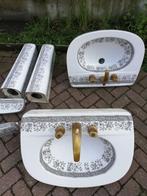 unieke wastafel op zuil zwart decor, bidet en accessoires, Ophalen, Gebruikt