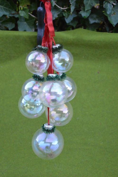 Oude tros met glazen kerstballen, verschillende maten, 42cm, Diversen, Kerst, Gebruikt, Ophalen of Verzenden