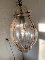 Vintage Venetiaanse mondgeblazen Heldere Glazen hanglamp, Huis en Inrichting, Ophalen of Verzenden, Zo goed als nieuw, Glas, Minder dan 50 cm