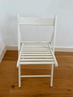 Witte houten inklapbare stoelen 2 stuks per stuk 17 euro, Huis en Inrichting, Ophalen of Verzenden, Wit, Zo goed als nieuw, Eén