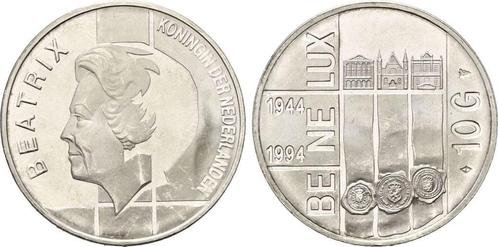 10 Gulden 1994 – 50 Jaar Benelux – Zilveren herdenkingsmunt, Postzegels en Munten, Munten | Nederland, 10 gulden, Koningin Beatrix