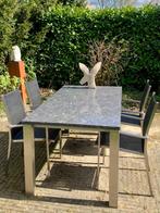 Tuintafel Natuurstenen Blad + Stoelen, Tuin en Terras, Ophalen, Zo goed als nieuw, Rechthoekig, Overige materialen