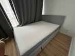 Moderne Éénpersoonsbed met Opbergruimte en Matras, Huis en Inrichting, Slaapkamer | Bedden, Ophalen, Eenpersoons, Wit, Zo goed als nieuw