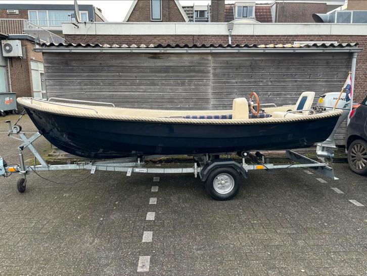 COMPLETE SLOEP CONSOLE BOOT MET KANTELTRAILER VAARBEWIJSVRIJ, Watersport en Boten, Sloepen, Gebruikt, Tot 10 pk, 3 tot 6 meter