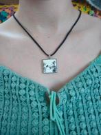 Ketting met tegeltje, Ophalen of Verzenden, Zo goed als nieuw, Zilver, Steen of Mineraal